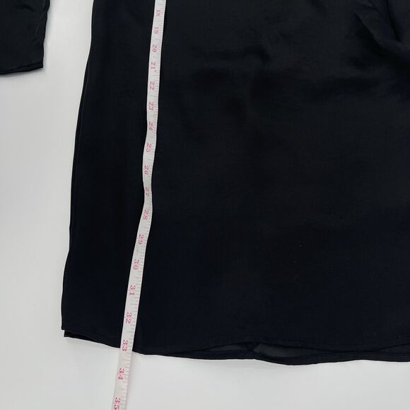 Naked Wardrobe Womens Dress Sz Small Black The Plunge Faux Wrap Long Sleeve Mini - Picture 11 of 12
